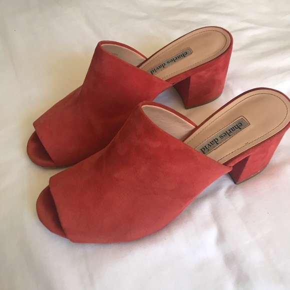 Charles David Shoes - Charles David Melon Suede Block Heel Sandals